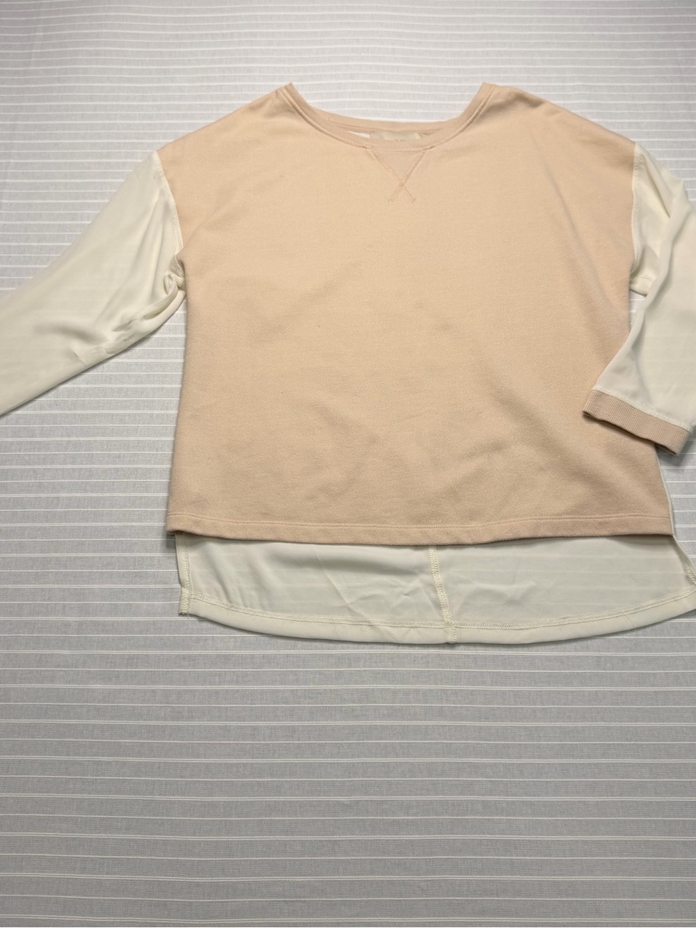 LOFT Mixed Media Sheer Back Top – XS